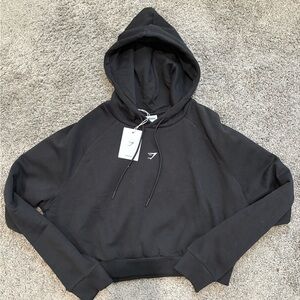 Black Cropped Hoodie by Gymshark